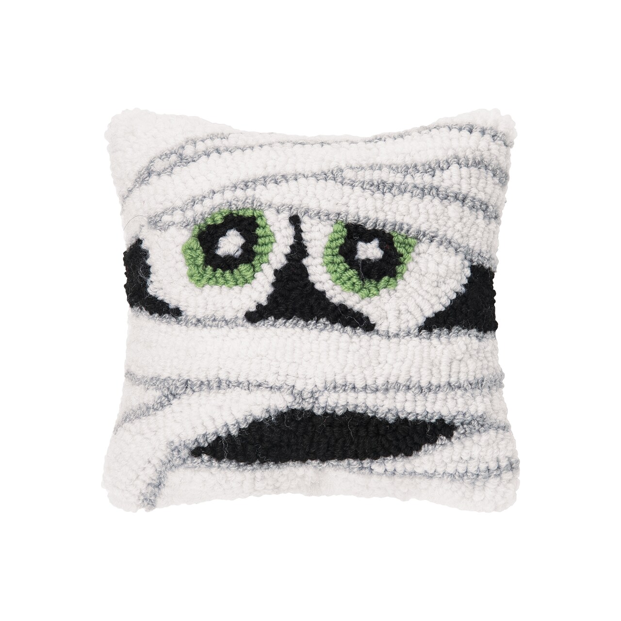 Mummy Face Small Accent Pillow 8" x 8" Fall Halloween Home Decor